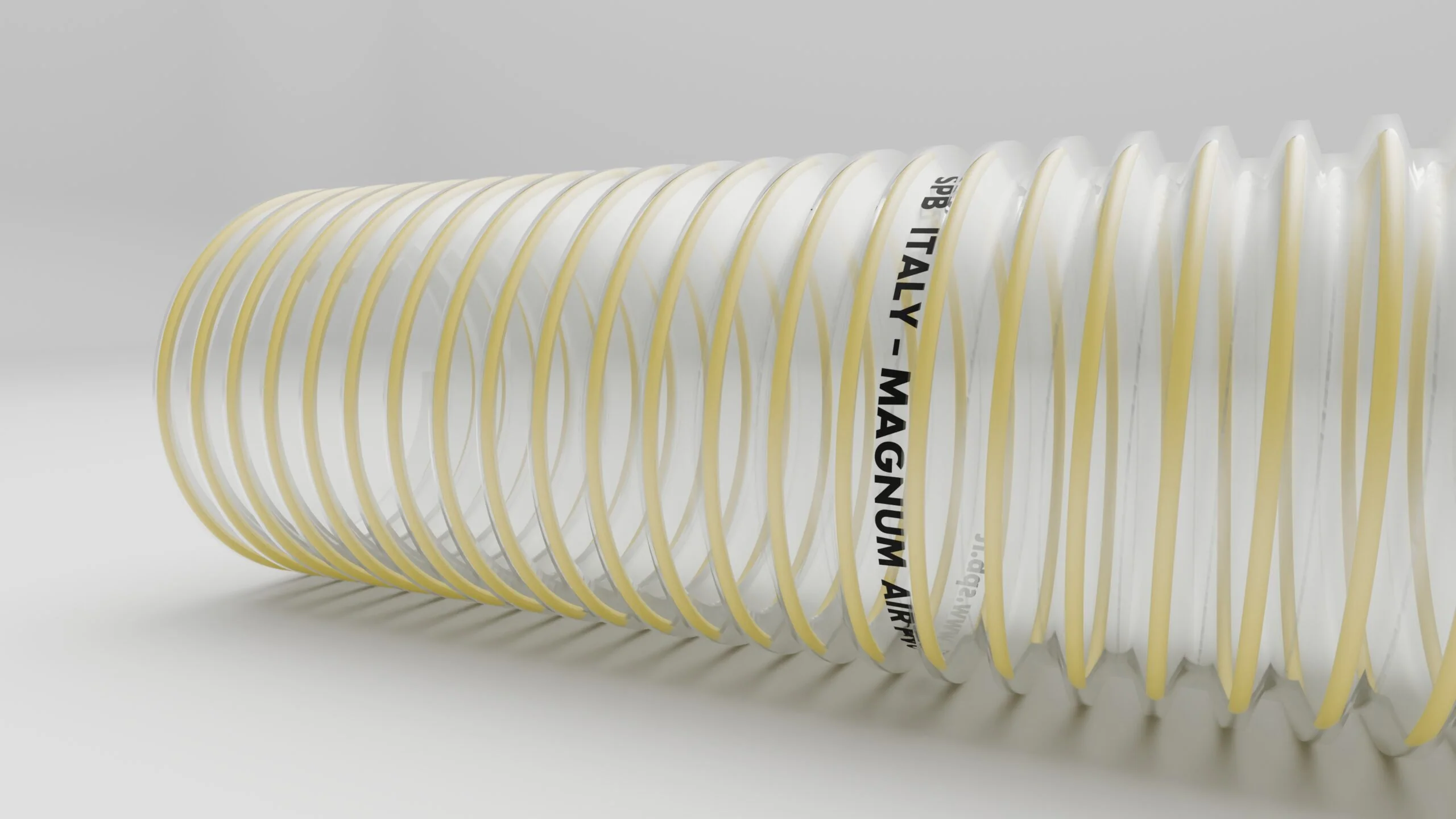 Tubo alimentare MAGNUM AIR PVC PU per aspirazione trucioli, fibre tessili e materiali organici certificato MOKA A-B-C-D1