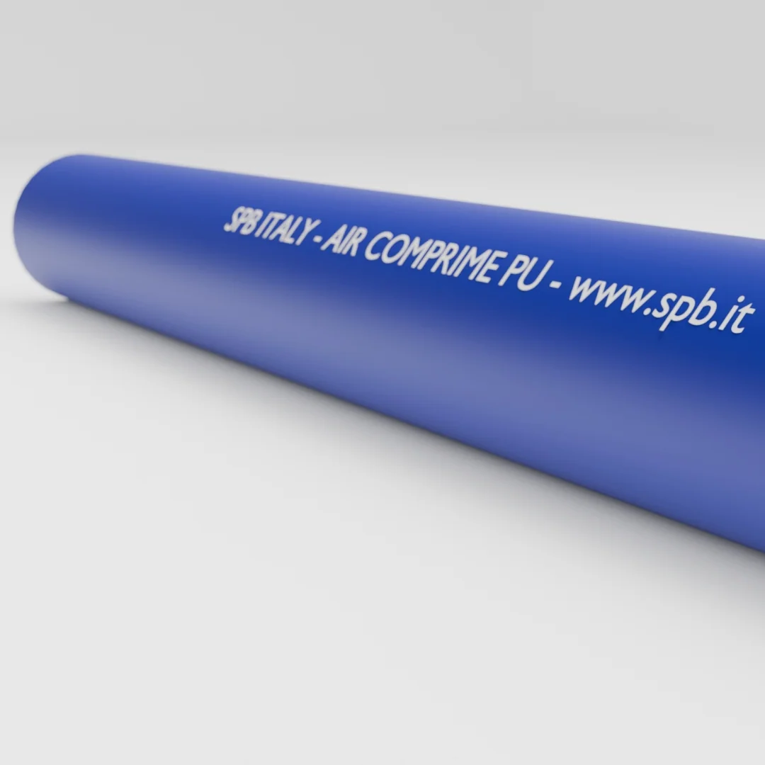Dettaglio estremità tubo in poliuretano per aria compressa