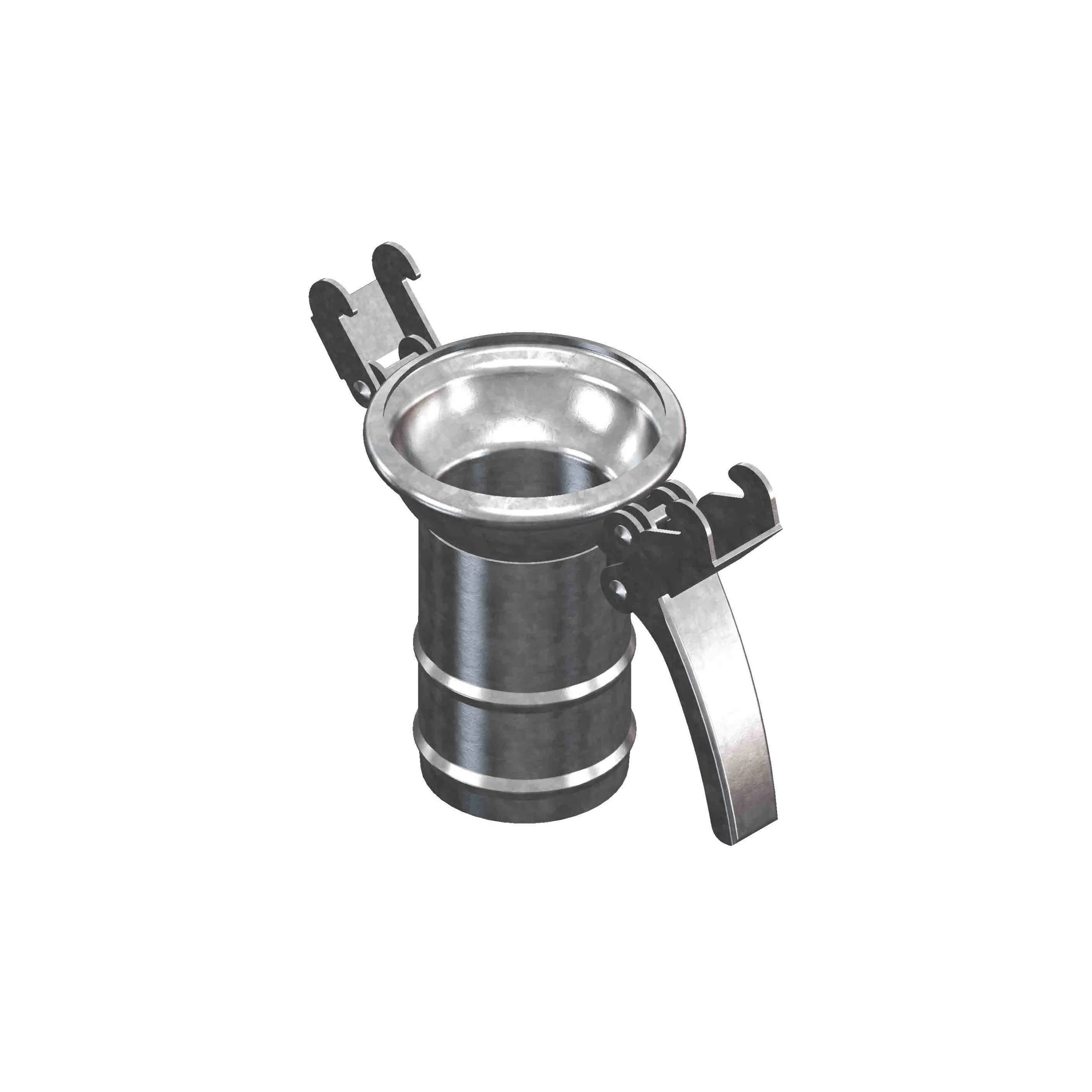 Controsfera in acciaio zincato con tronchetto portagomma per collegamento tubi